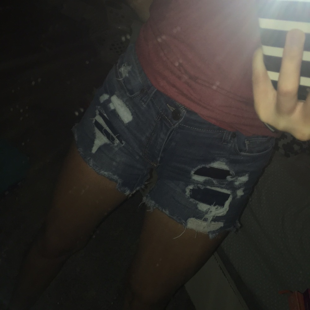 Juniors Ripped Jean Shorts